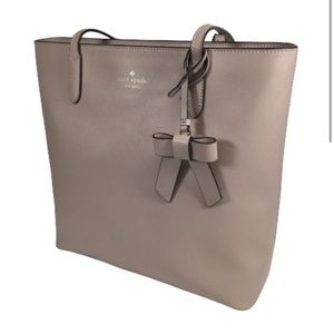 Kate Spade Brynn Large Tote Bag Saffiano Leather Bow Charm Warm Beige K5797 $359